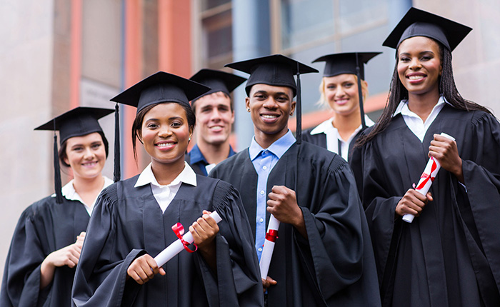 IMG: Students graduating from College or University with a history degree.